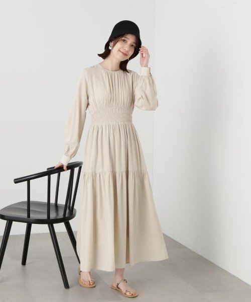 N Natural Beauty Basic(エヌナチュラルビューティベーシック)/ウエストシャーリングとろみワンピース《S Size Line》/img32