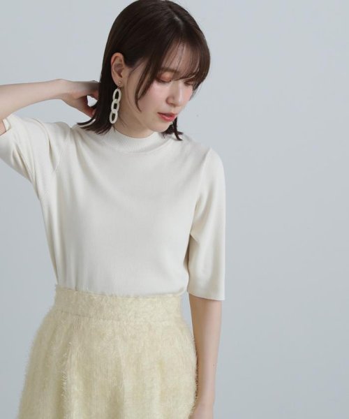 N Natural Beauty Basic(エヌナチュラルビューティベーシック)/総針ボトルネック5分袖ニット 24SS/img23