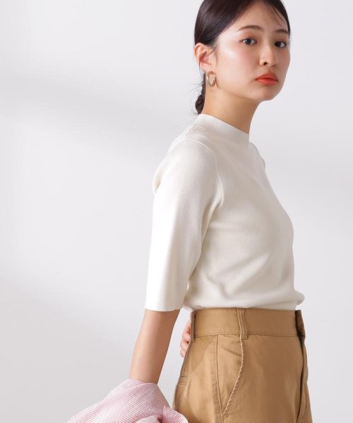 N Natural Beauty Basic(エヌナチュラルビューティベーシック)/総針ボトルネック5分袖ニット 24SS/img27