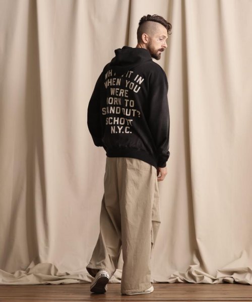 Schott(ショット)/WEB LIMITED/HOODED SWEAT LETTERING SCHOTT/レタリング ショット パーカー/img04