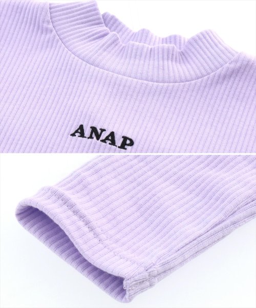 ANAP KIDS(アナップキッズ)/ウエストロゴ リブ プチ ハイネック テレコ トップス/img17