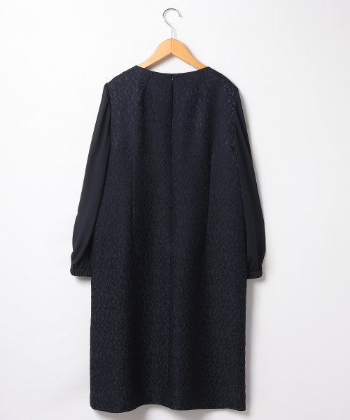 【セレモニー】レース切替サックワンピース【プラス企画】 