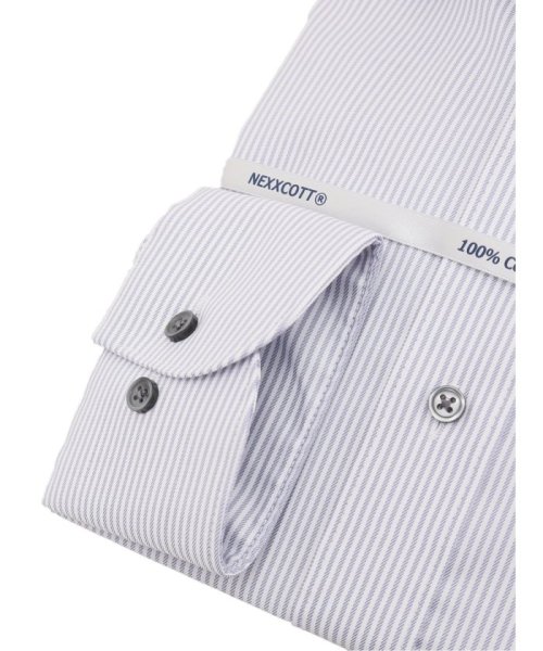 TAKA-Q(タカキュー)/綿100％ ノーアイロン スタンダードフィット ワイドカラー 長袖 シャツ メンズ ワイシャツ ビジネス ノーアイロン 形態安定 yシャツ 速乾/img02