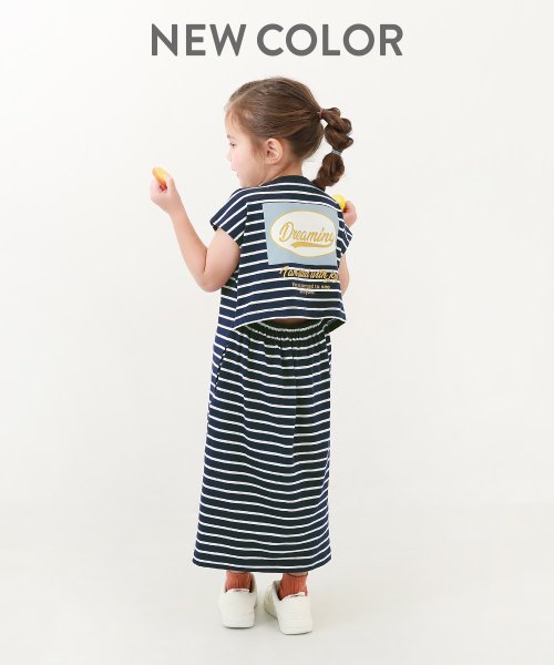 devirock(デビロック)/バックデザイン ボーダーワンピース 子供服 キッズ 女の子 半袖ワンピース ノースリーブワンピース ワンピース /img04