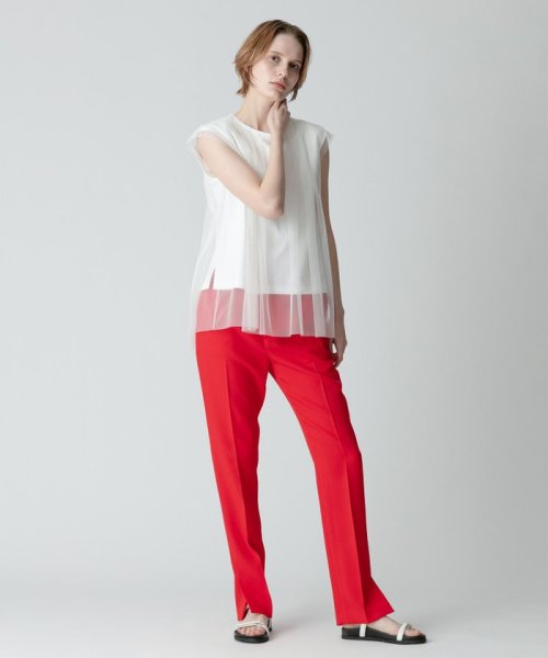 サイドスリットテーパードパンツ 