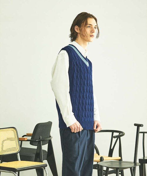 ケーブル編み チルデンベスト ケーブル編み チルデンベスト W1275115739(9724円)