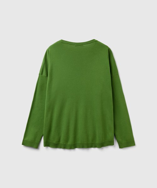 BENETTON (women)(ベネトン（レディース）)/コットン100％無地クルーネック長袖ニットセーターA/img35