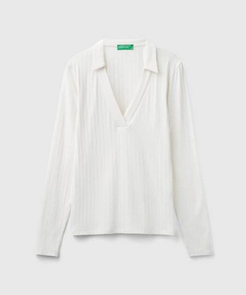 BENETTON (women)(ベネトン（レディース）)/襟付きVネックリブ長袖Tシャツ・カットソー/img11