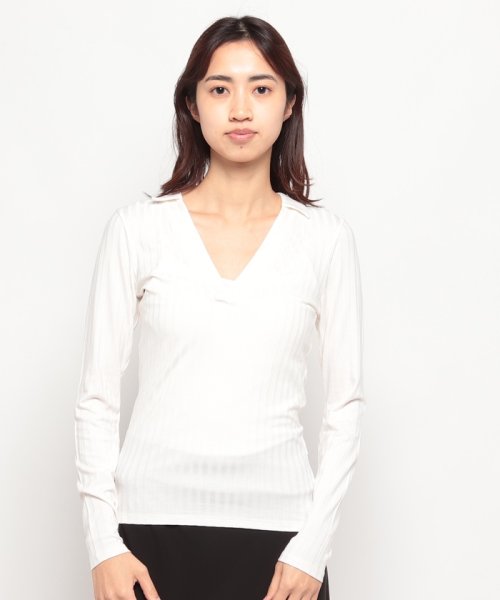 BENETTON (women)(ベネトン（レディース）)/襟付きVネックリブ長袖Tシャツ・カットソー/img13