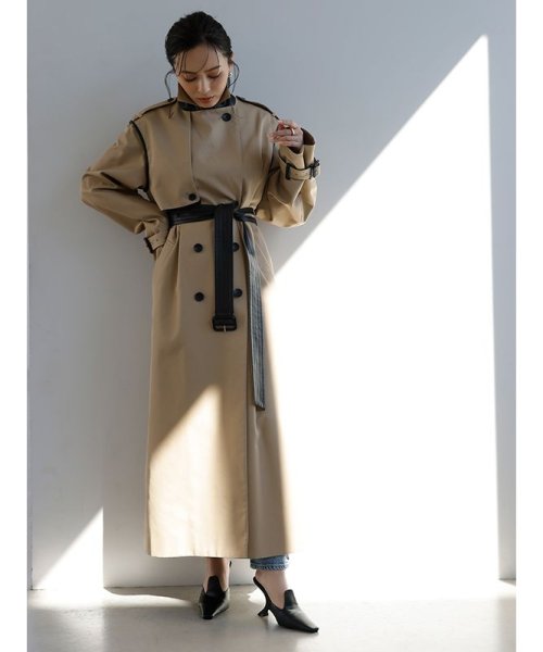 ヴィーガンレザートリム2WAYトレンチコート トレンチコート R2375343397(18150円)