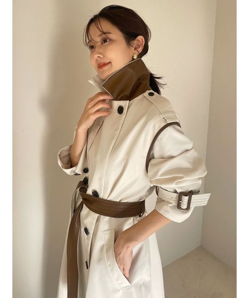 ヴィーガンレザートリム2WAYトレンチコート トレンチコート R2375343397(18150円)