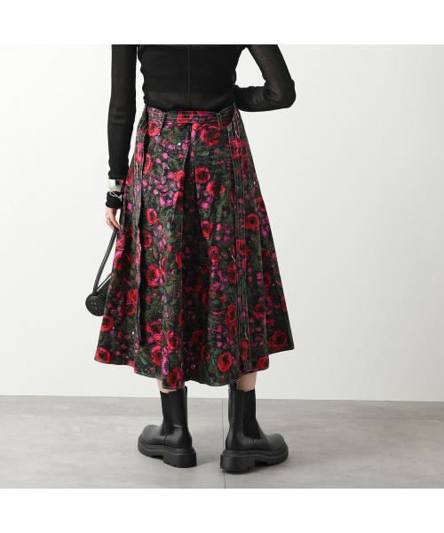 MARNI フレアスカート GOMA0186A1 TCW41 花柄 ベルト