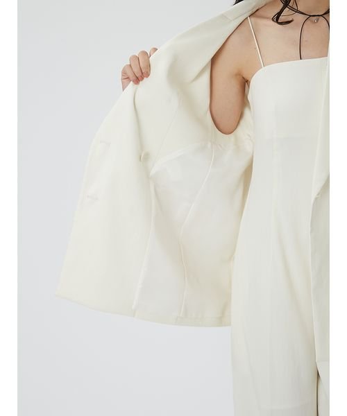 ピークドラペルスリーブレスダブルジャケット 予めご了承ください