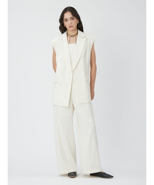 ピークドラペルスリーブレスダブルジャケット 予めご了承ください