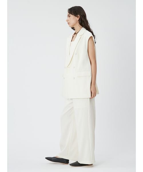 ピークドラペルスリーブレスダブルジャケット 予めご了承ください