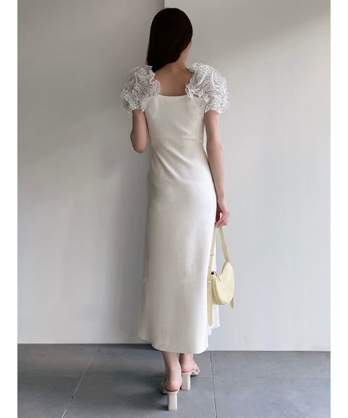 イントリケートフリルコンビニットワンピース 予めご了承ください