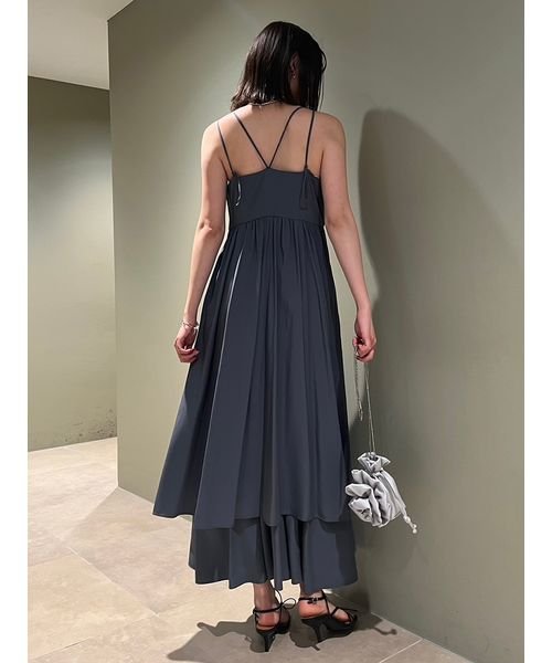 【WEB限定サイズあり】ペーパーヤーンプルオーバー×ギャザーキャミソールワンピース 総丈 バスト ウエスト 予めご了承ください