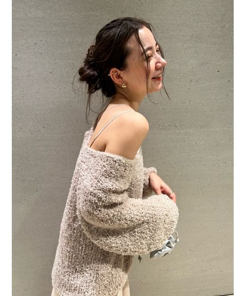 【WEB限定サイズあり】ペーパーヤーンプルオーバー×ギャザーキャミソールワンピース 総丈 バスト ウエスト 予めご了承ください