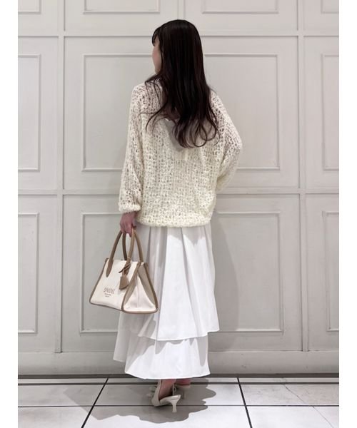 【WEB限定サイズあり】ペーパーヤーンプルオーバー×ギャザーキャミソールワンピース 総丈 バスト ウエスト 予めご了承ください