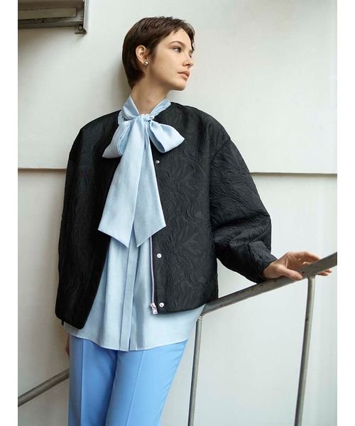 膨れジャガードコクーンブルゾン 予めご了承ください