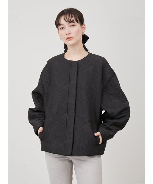 膨れジャガードコクーンブルゾン 予めご了承ください