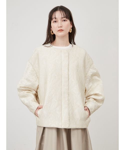 膨れジャガードコクーンブルゾン 予めご了承ください