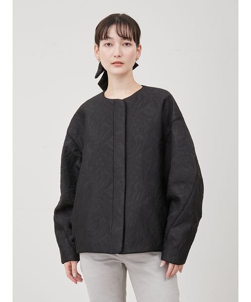 膨れジャガードコクーンブルゾン 予めご了承ください