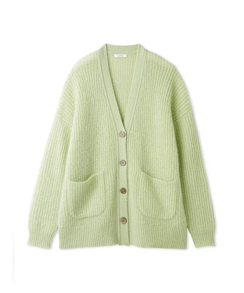 シェルボタンモヘヤシャギーカーデ 予めご了承ください