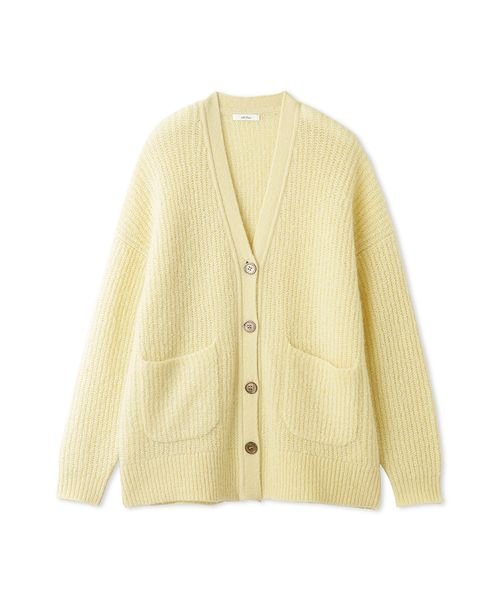 シェルボタンモヘヤシャギーカーデ 予めご了承ください