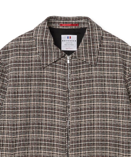 DEVEAUX バスケットツイード アビエータージャケット DEVEAUX