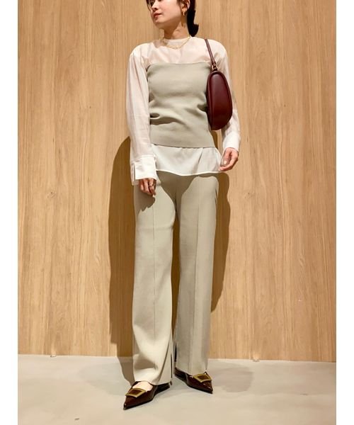 【WEB限定カラー・サイズあり】シアーブラウスニットベアパンツ3点SET 5cm ビスチェ 予めご了承ください わたり幅27 L1372071695 (10450円)