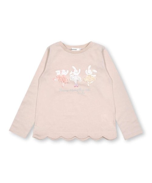 SLAP SLIP(スラップスリップ)/アニマルバレエウサギ裾スカラップお花シフォン長袖Tシャツ(80~130cm)/img04