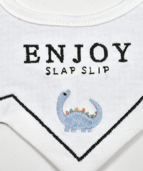 SLAP SLIP BABY(スラップスリップベビー)/【お揃い】恐竜アニマルはたらくくるま刺しゅうトゲトゲリバーシブルスタイベビー/img04