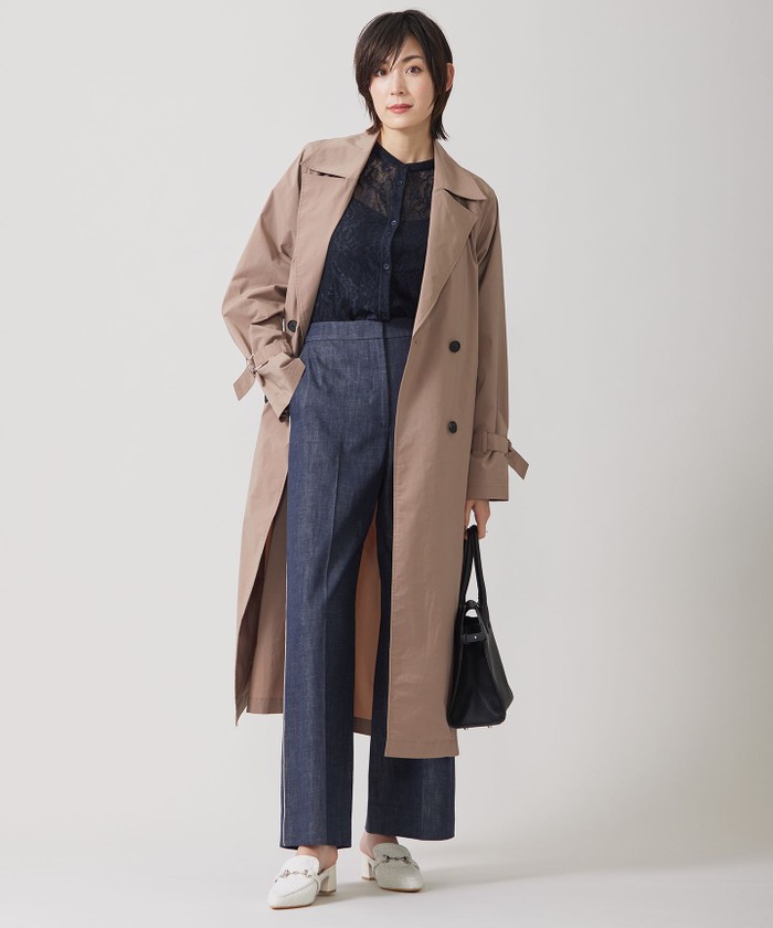 新品未使用タグ付き【洗える】ナイロンラッセルレース バンドカラーシャツ セール】 【洗える】ナイロンラッセルレース バンドカラーシャツ
