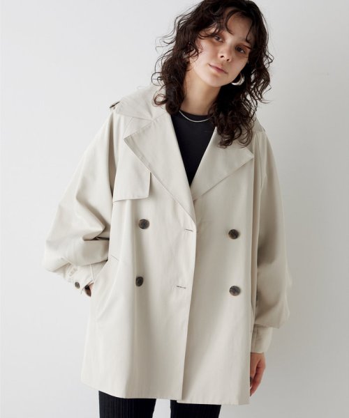 【THE PAUSE】パフスリーブミドルトレンチコート THE PAUSE