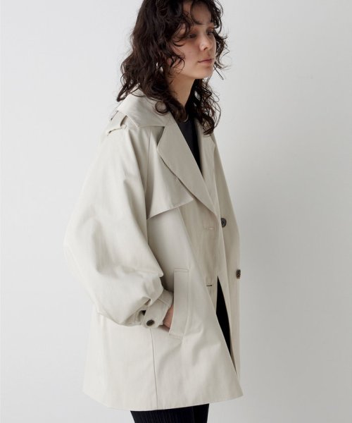 【THE PAUSE】パフスリーブミドルトレンチコート THE PAUSE