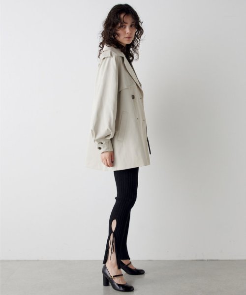 【THE PAUSE】パフスリーブミドルトレンチコート THE PAUSE