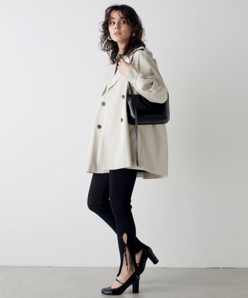 【THE PAUSE】パフスリーブミドルトレンチコート THE PAUSE