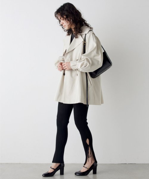 【THE PAUSE】パフスリーブミドルトレンチコート THE PAUSE