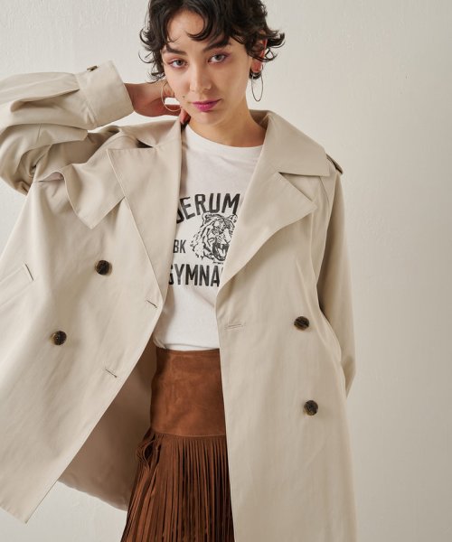 【THE PAUSE】パフスリーブミドルトレンチコート THE PAUSE