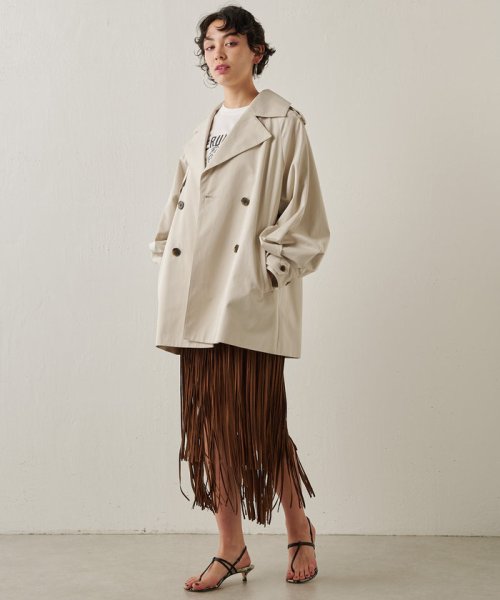 【THE PAUSE】パフスリーブミドルトレンチコート THE PAUSE