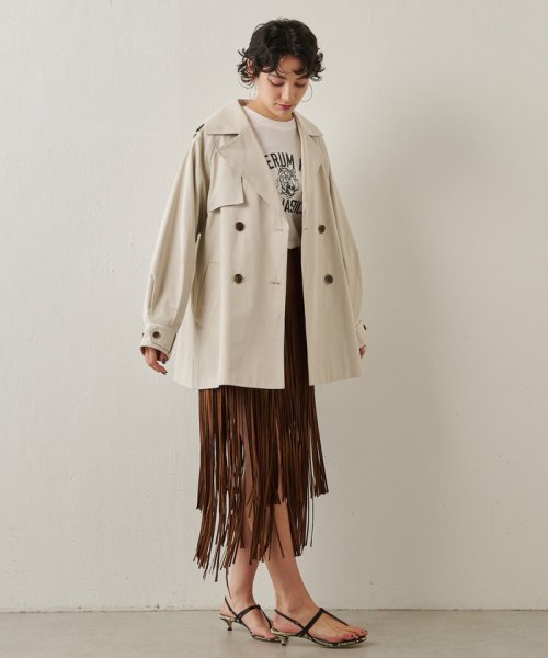 【THE PAUSE】パフスリーブミドルトレンチコート THE PAUSE
