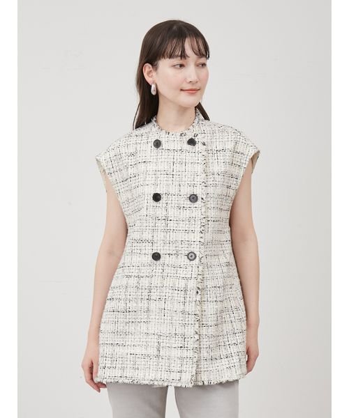 フリンジコクーンツイードＷベスト 予めご了承ください