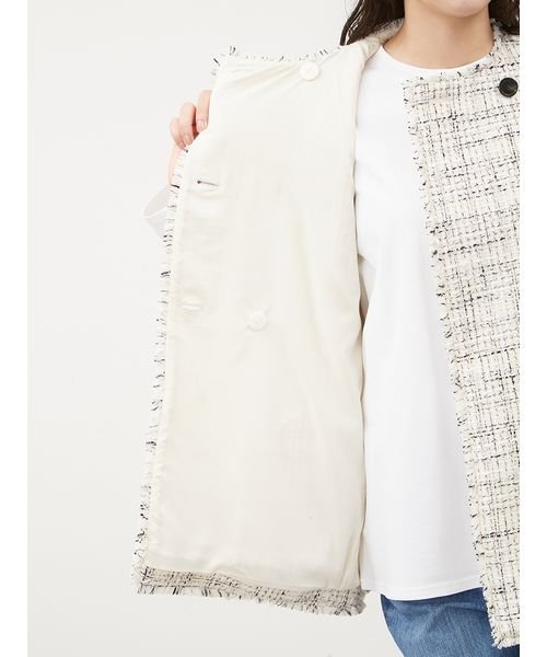 フリンジコクーンツイードＷベスト 予めご了承ください