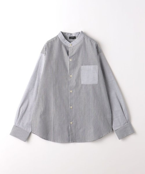 green label relaxing （Kids）(グリーンレーベルリラクシング（キッズ）)/TJ ストライプ×ソリッド スタンド シャツ 140cm－160cm/img09