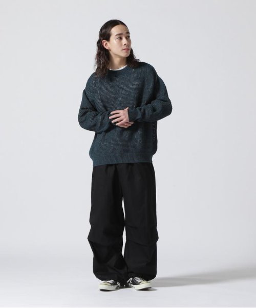 YOKE/ヨーク/MESH KNITTED CREWNECK SWEATER KNITTED CREWNECK
