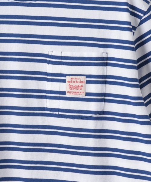 LEVI’S OUTLET(リーバイスアウトレット)/WORKWEAR Tシャツ ブルー STRIPE LIMOGES/img03