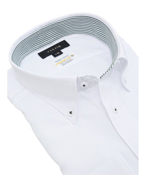 TAKA-Q(タカキュー)/形態安定 吸水速乾 スタンダードフィット ボタンダウン 長袖 シャツ メンズ ワイシャツ ビジネス ノーアイロン 形態安定 yシャツ 速乾/img01