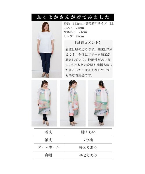 Sawa a la mode(サワアラモード)/レディース 大人 上品 アート模様のプリーツチュニックワンピース/img26