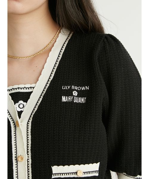 LILY BROWN×MARY QUANT】バイカラーパフニットカーディガン LILY BROWN×MARY QUANT】バイカラーパフニットカーディガン
